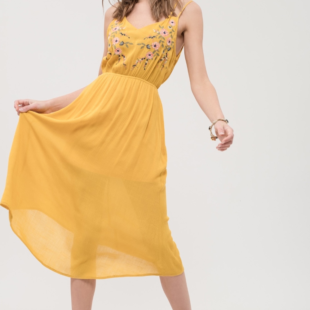 Embroidered Sleeveless Dress with Detailed Back